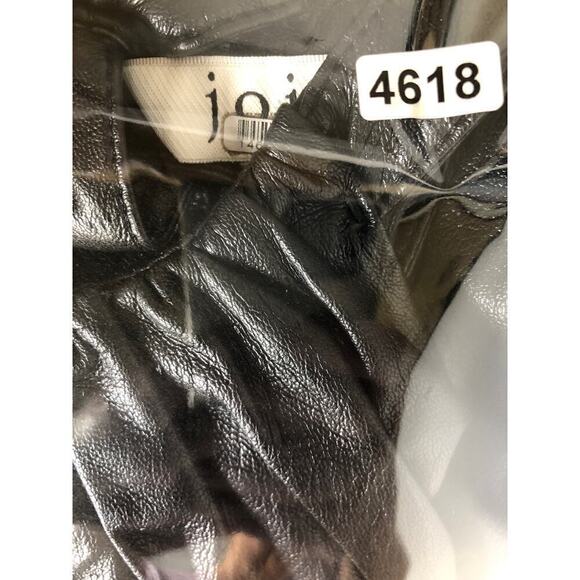 Joie Bonita Top Faux Leather Gathered Halter Neck Sleeveless Keyhole Black Small - Picture 8 of 8